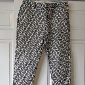 Black and White Embroidered Trousers